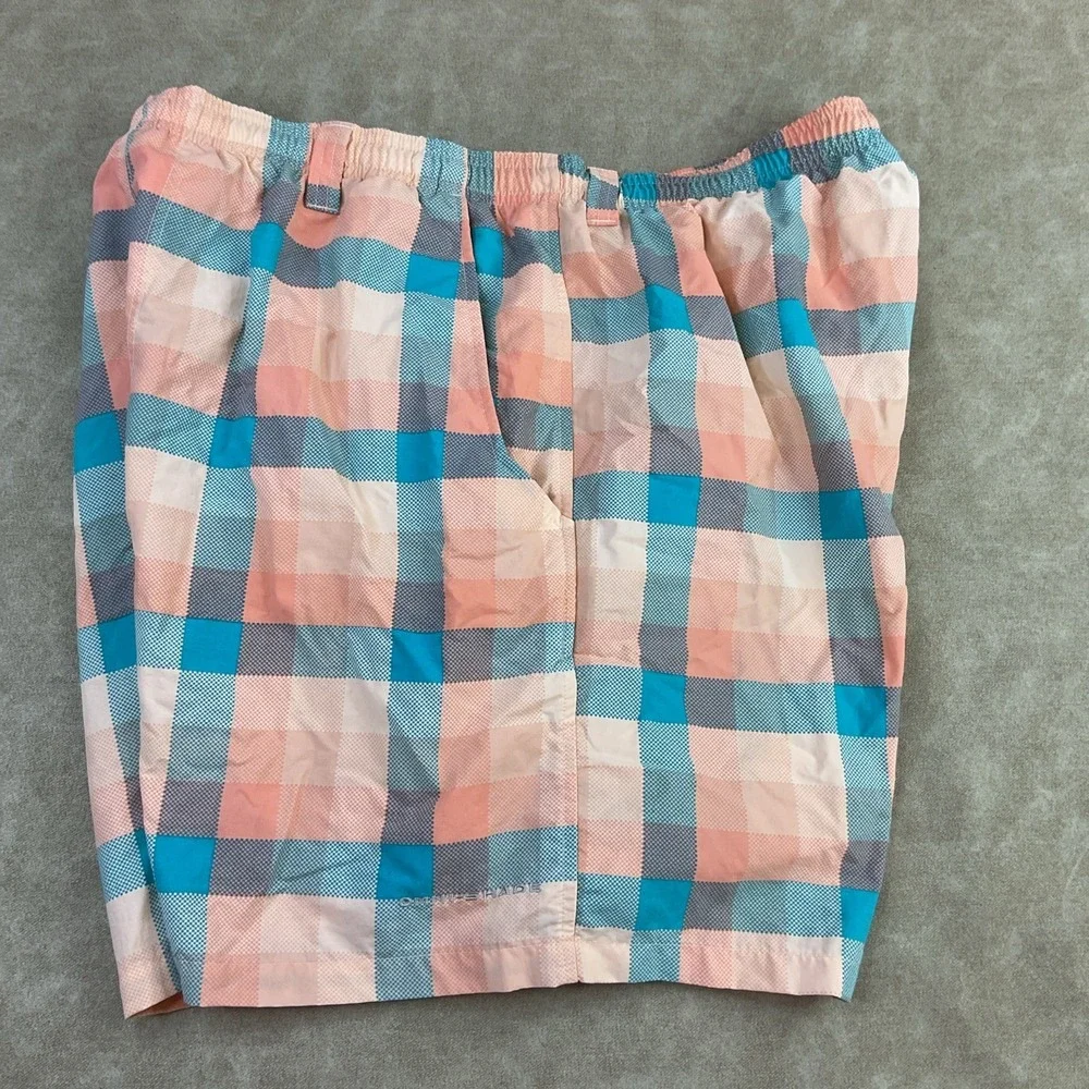 Columbia PFG‎ Super Backcast Mens Large Plaid Swim Board Shorts Mesh Lined 1862